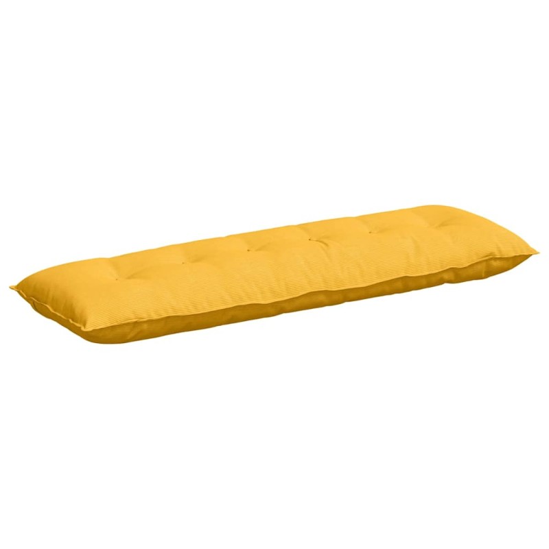 vidaXL Μαξιλάρι Πλάτης Απαλό Κίτρινο 160 x 50 cm Υφασμάτινο Κορντουρά