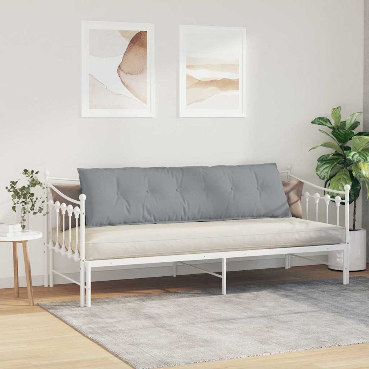 vidaXL Μαξιλάρι Πλάτης Ανοιχτό γκρι 180 x 19 x 50 εκ ύφασμα