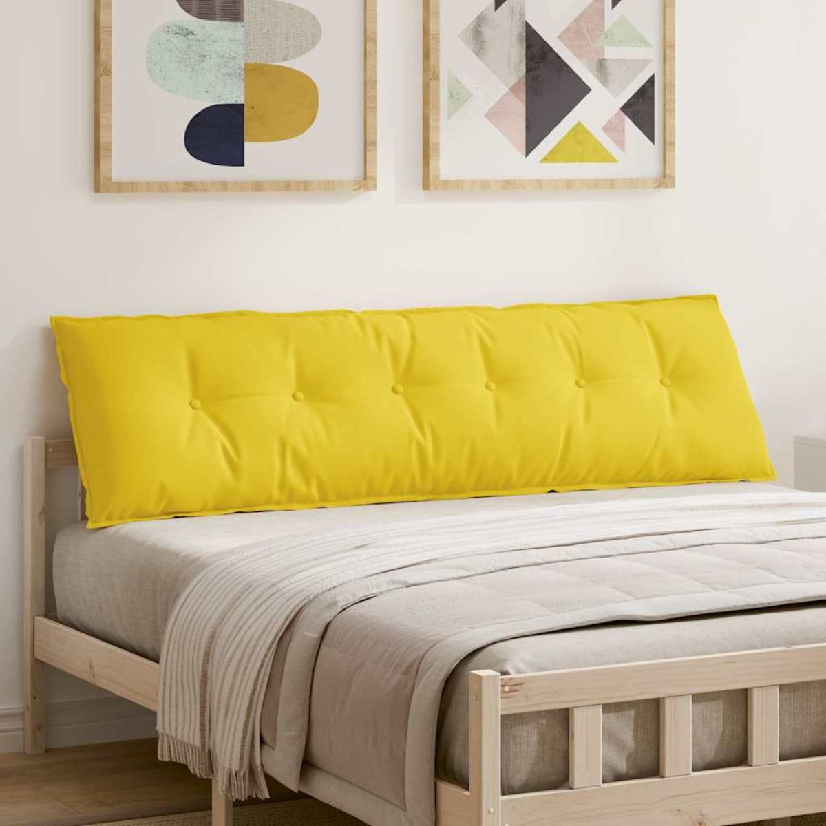 vidaXL Μαξιλάρι Πλάτης Απαλό Κίτρινο 180 x 19 x 50 εκ ύφασμα