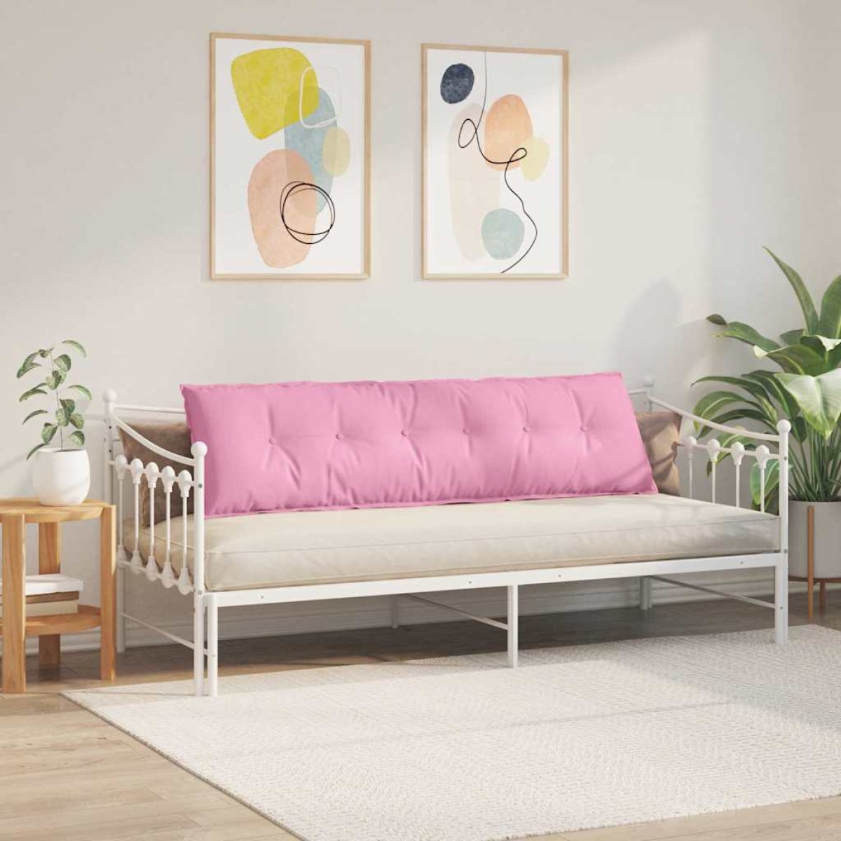 vidaXL Μαξιλάρι Πλάτης Ροζ 180 x 19 x 50 εκ ύφασμα