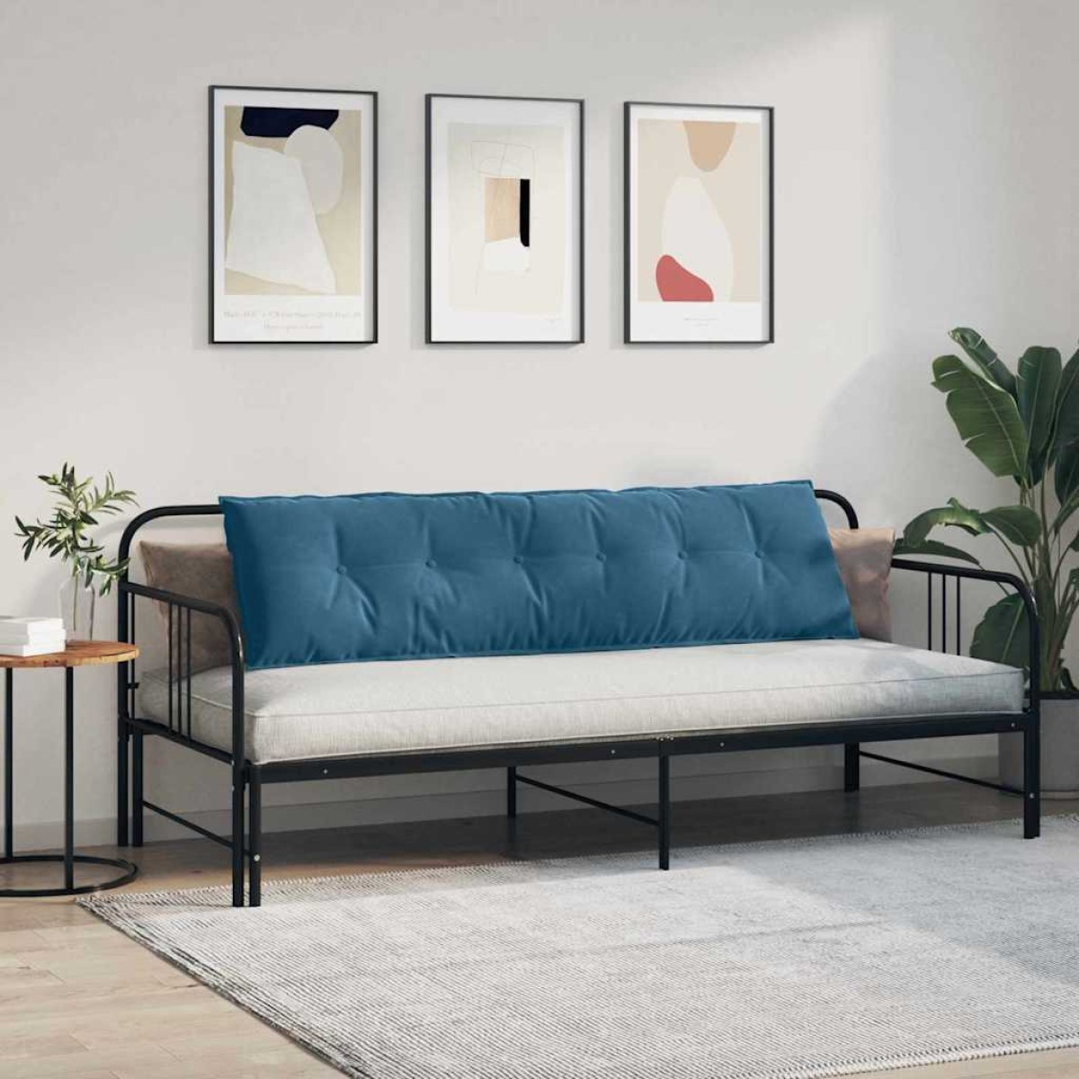 vidaXL Μαξιλάρι Πλάτης Μπλε 180 x 50 εκ. Υφασμάτινο Κορντουρά