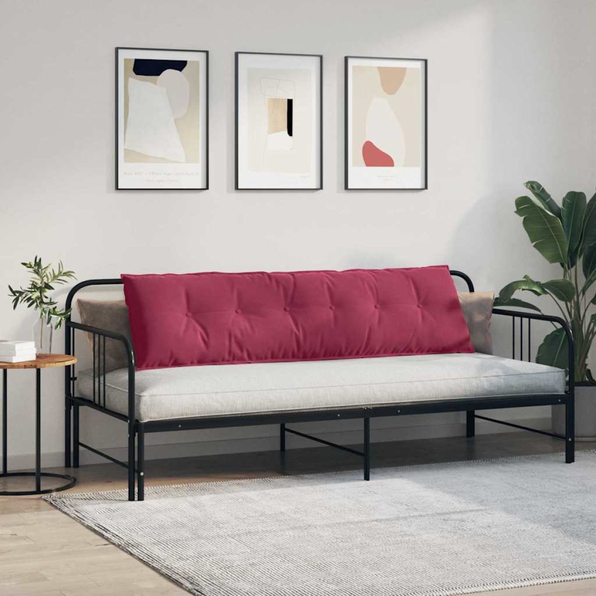 vidaXL Μαξιλάρι Πλάτης Κόκκινο 180 x 50 εκ. Υφασμάτινο Κορντουρά