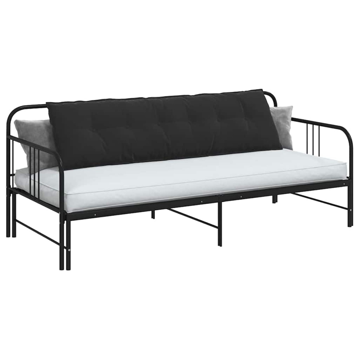 vidaXL Μαξιλάρι Πλάτης Μαύρο 180 x 50 εκ. Υφασμάτινο Κορντουρά