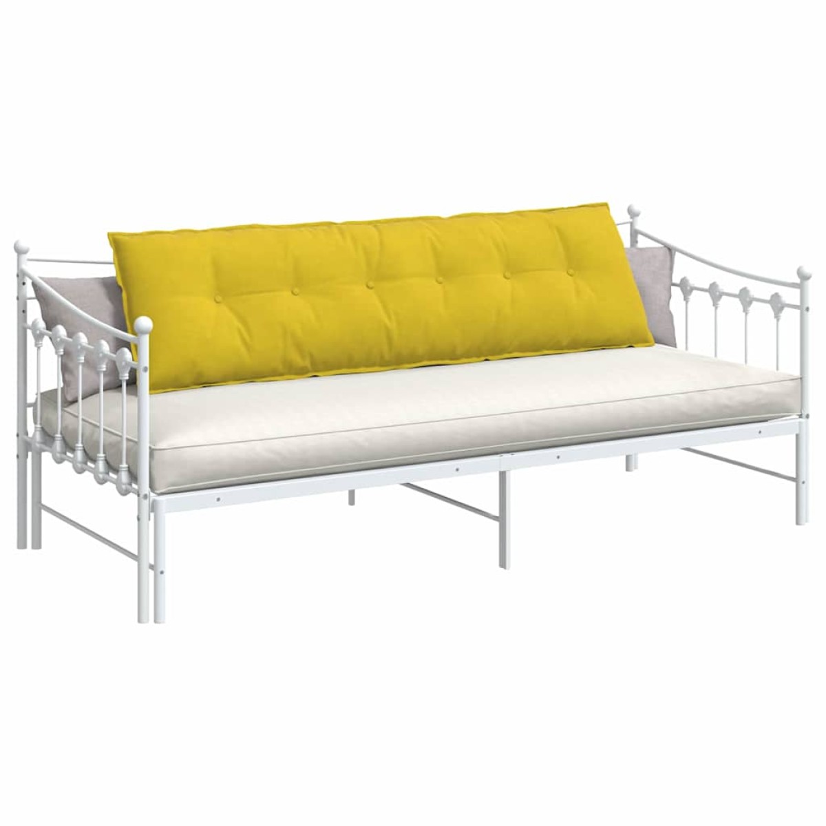vidaXL Μαξιλάρι Πλάτης Κίτρινο 180 x 50 εκ. Υφασμάτινο Κορντουρά