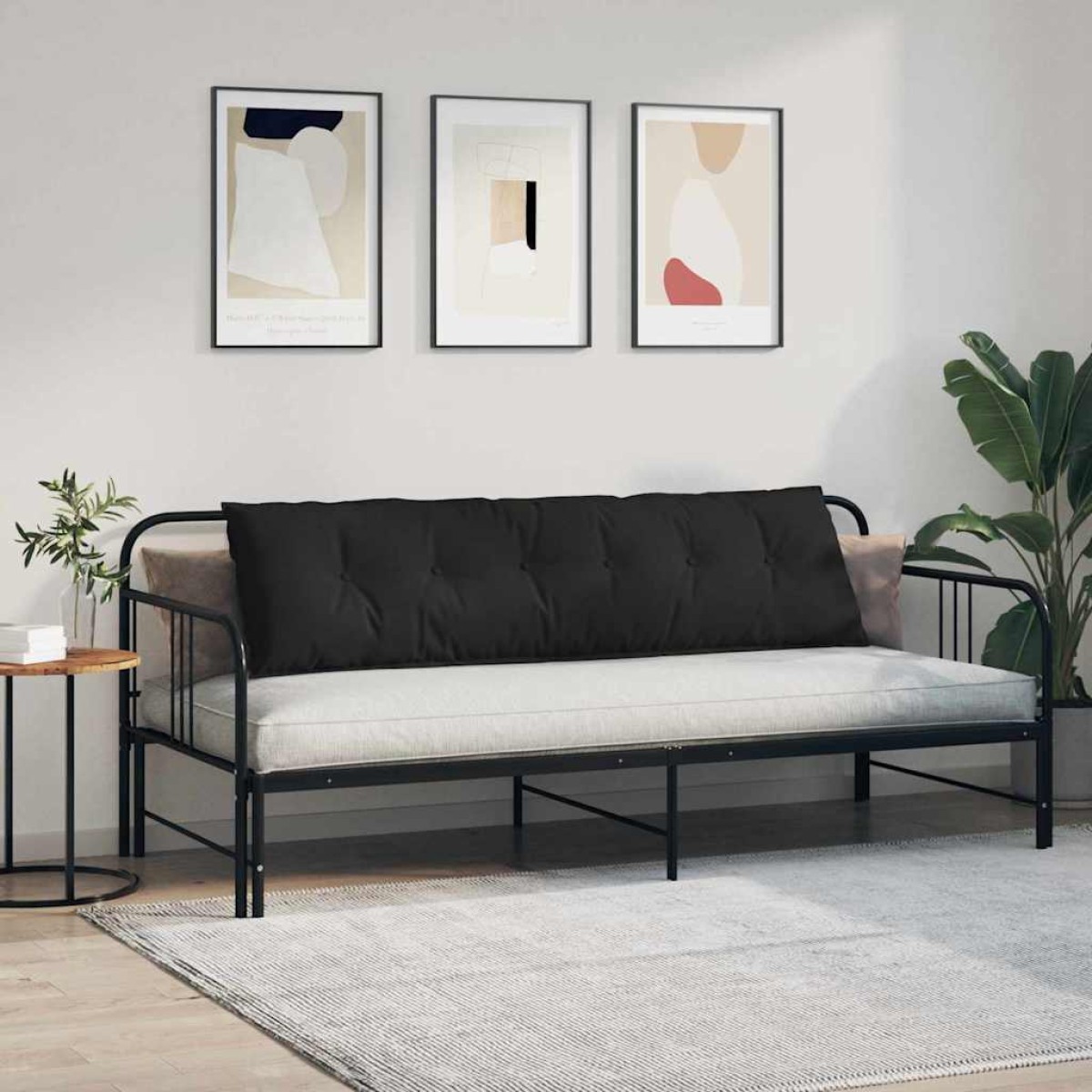 vidaXL Μαξιλάρι Πλάτης Μαύρο 180 x 50 εκ. Ύφασμα Μικροΐνας