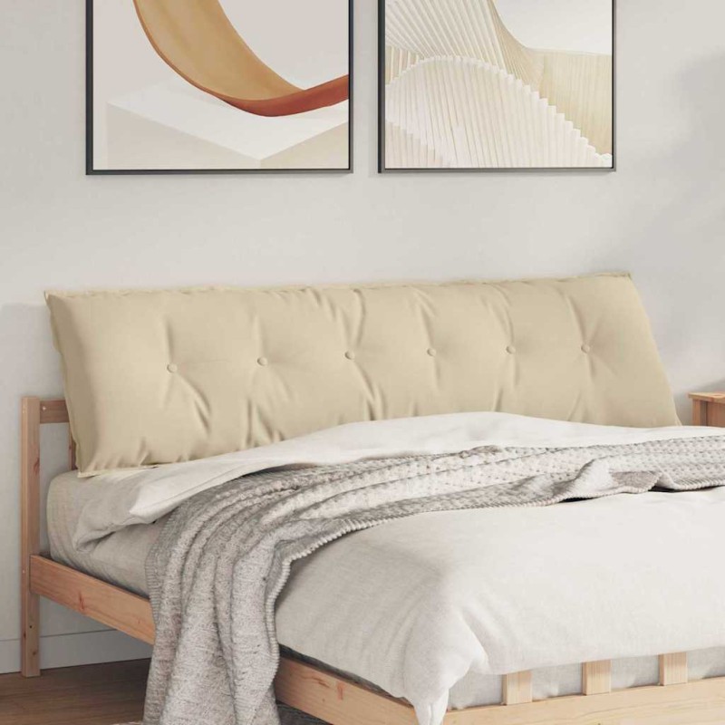 vidaXL Μαξιλάρι Πλάτης Κρεμ 180 x 50 εκ. Ύφασμα Μικροΐνας