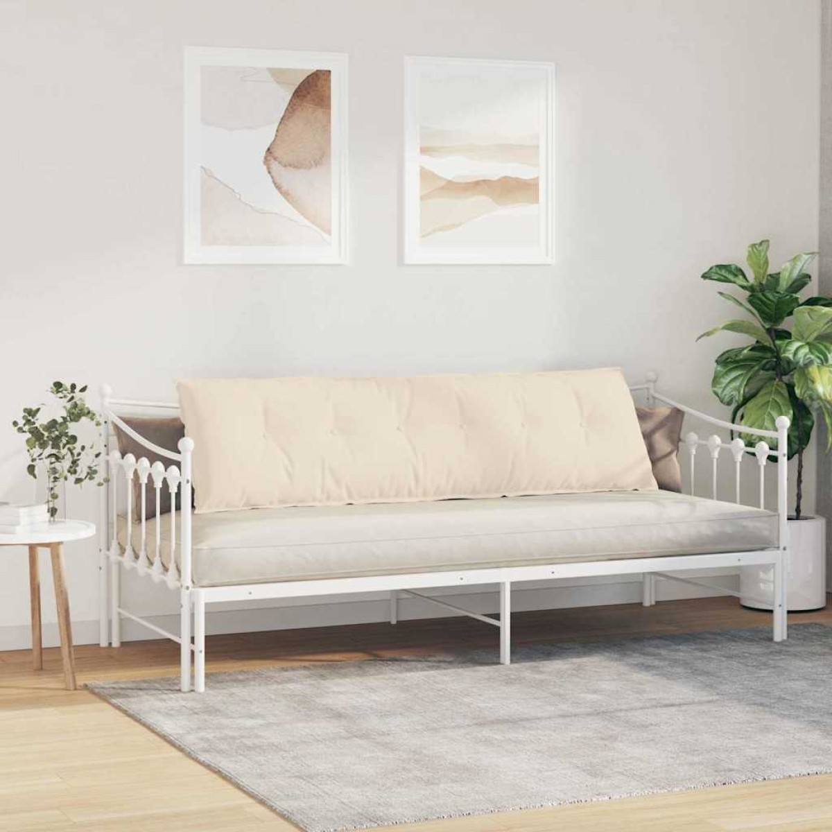 vidaXL Μαξιλάρι Πλάτης Μπεζ 180 x 50 εκ. Ύφασμα Μικροΐνας