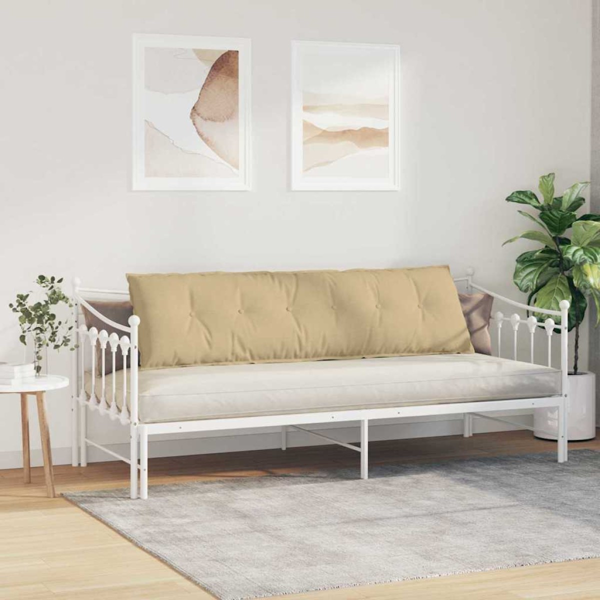 vidaXL Μαξιλάρι Πλάτης Γκρι Πράσινο 180 x 50 εκ. Υφασμάτινο Κορντουρά