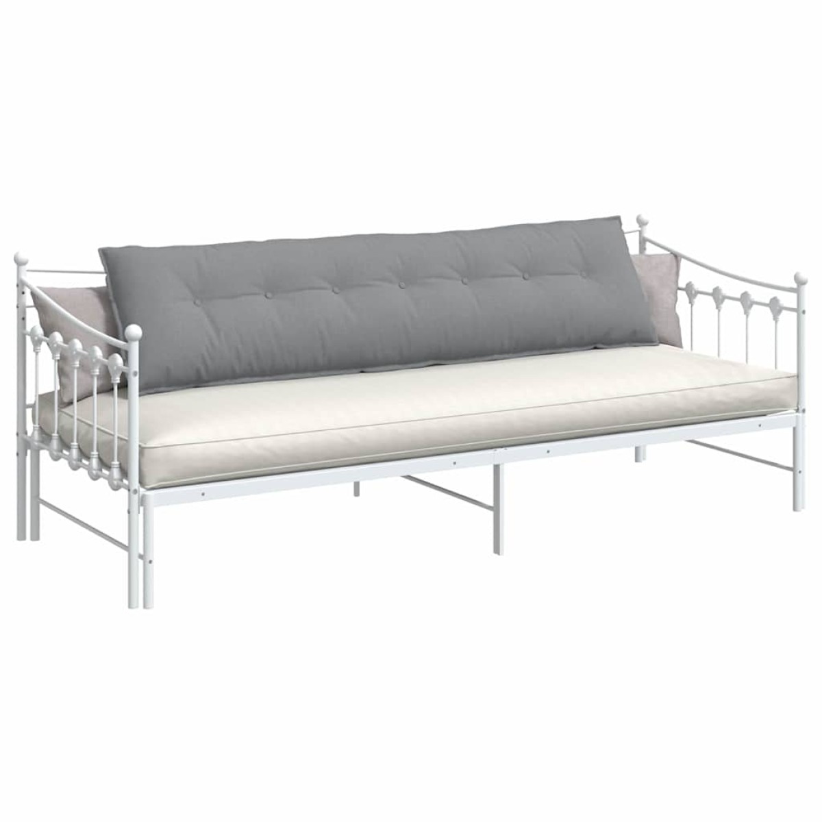 vidaXL Μαξιλάρι Πλάτης Ανοιχτό γκρι 200 x 19 x 50 εκ ύφασμα
