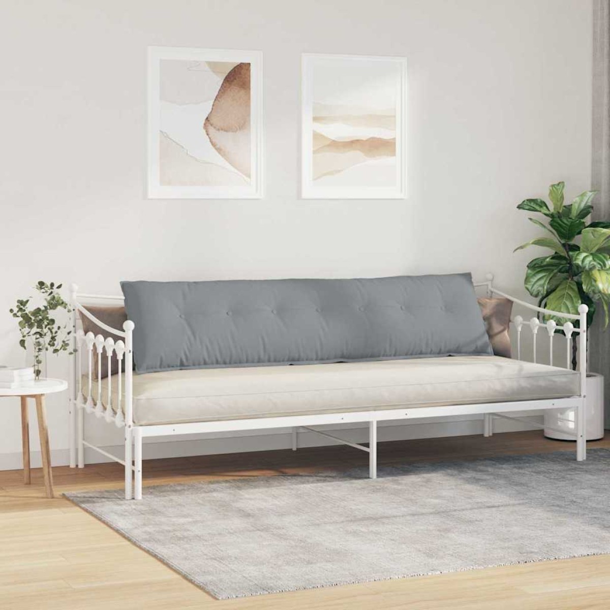 vidaXL Μαξιλάρι Πλάτης Ανοιχτό γκρι 200 x 19 x 50 εκ ύφασμα