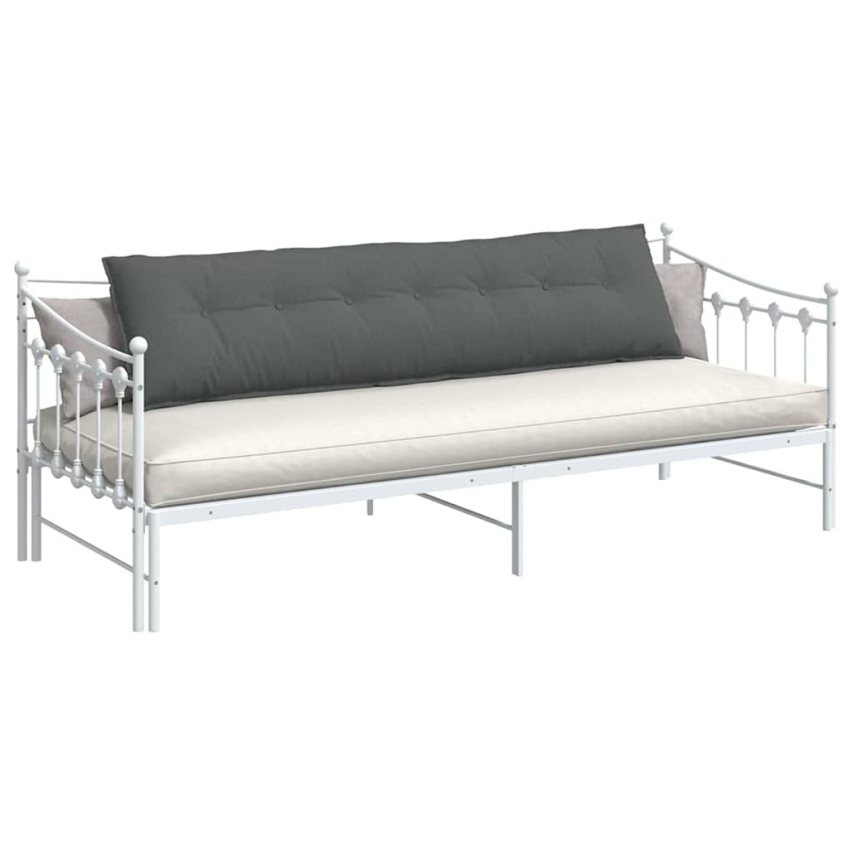 vidaXL Μαξιλάρι Πλάτης Σκούρο Γκρι 200 x 19 x 50 εκ ύφασμα