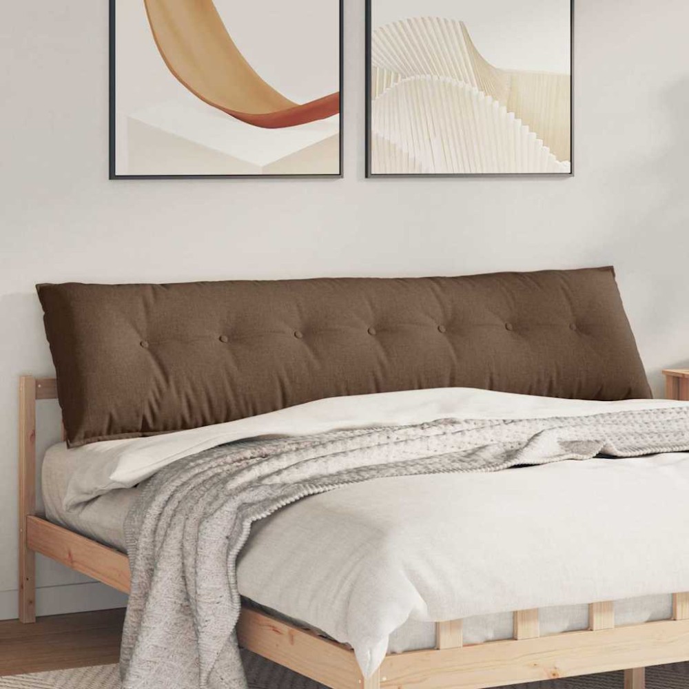 vidaXL Μαξιλάρι Πλάτης Καφέ 200 x 19 x 50 εκ ύφασμα