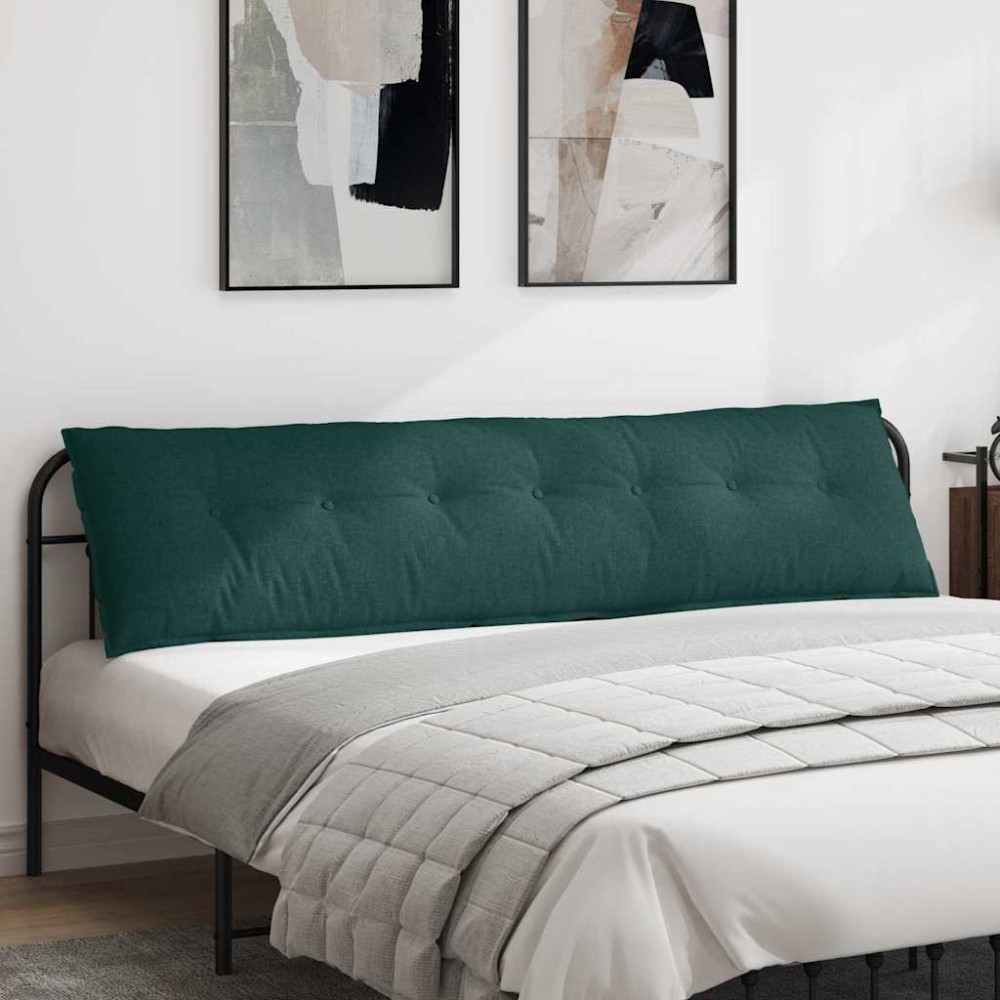vidaXL Μαξιλάρι Πλάτης Σκούρο Πράσινο 200 x 19 x 50 εκ ύφασμα