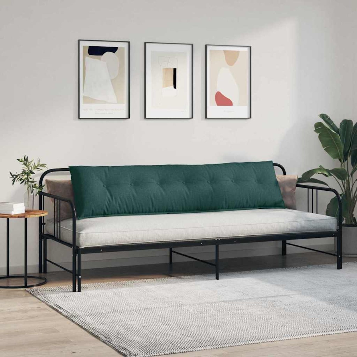 vidaXL Μαξιλάρι Πλάτης Σκούρο Πράσινο 200 x 19 x 50 εκ ύφασμα