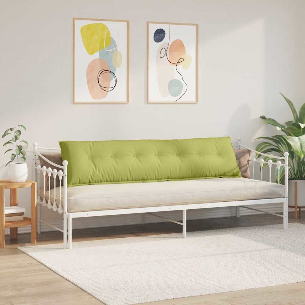 vidaXL Μαξιλάρι Πλάτης Ανοιχτό Πράσινο 200 x 19 x 50 εκ ύφασμα
