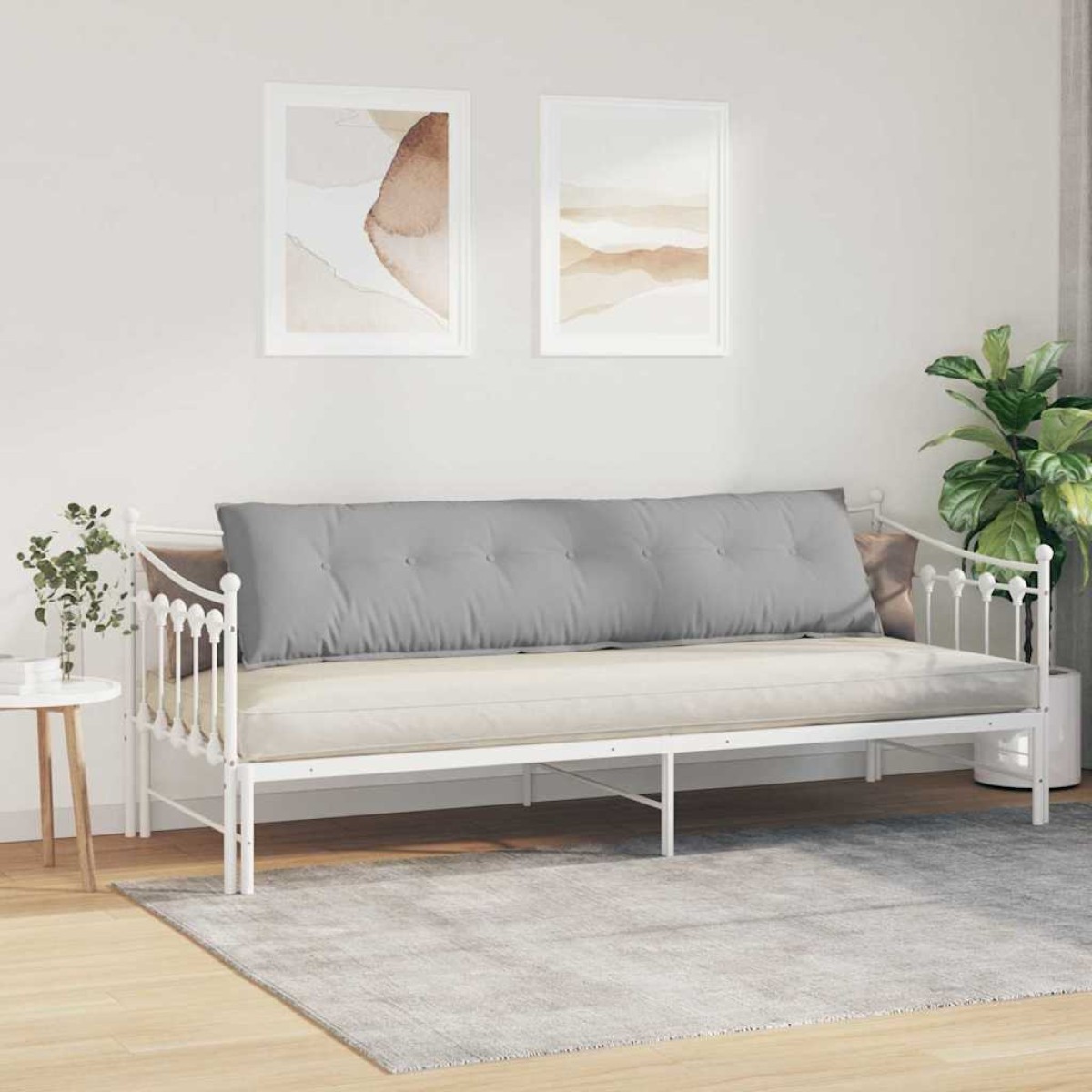 vidaXL Μαξιλάρι Πλάτης Σκίουρος Γκρί 200 x 19 x 50 εκ ύφασμα
