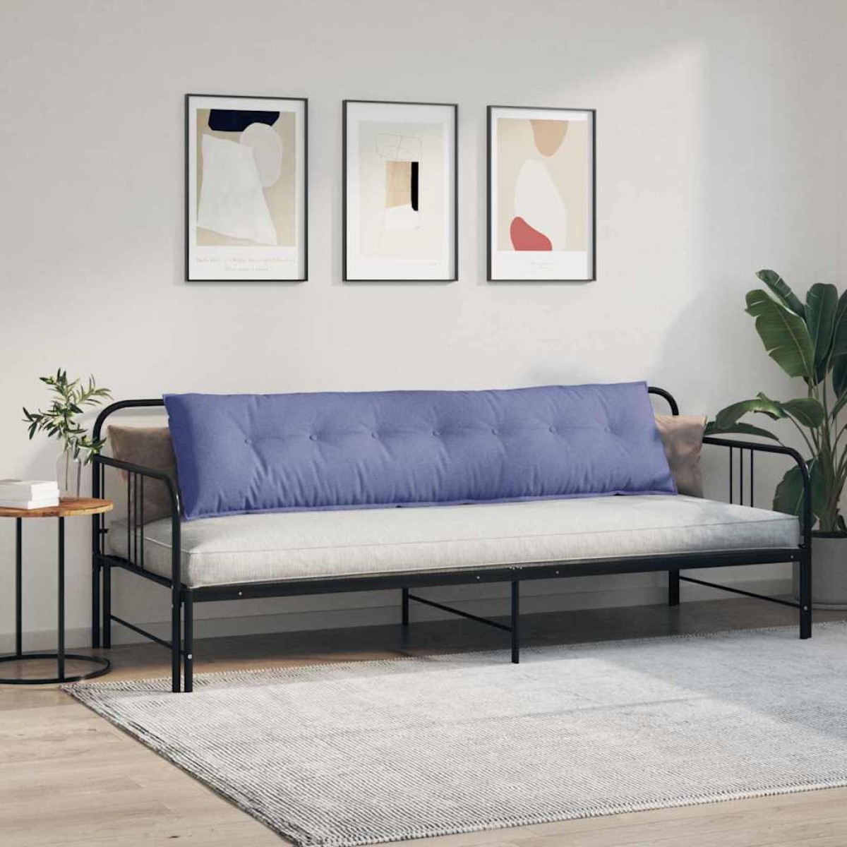 vidaXL Μαξιλάρι Πλάτης Μπλε τζην 200 x 19 x 50 εκ ύφασμα