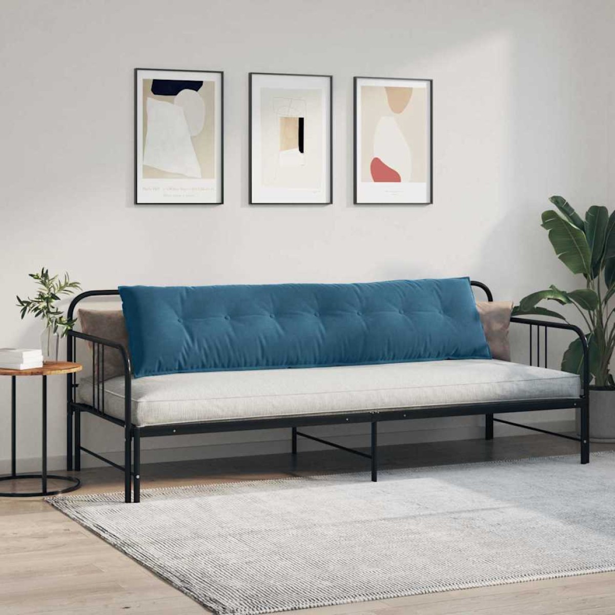 vidaXL Μαξιλάρι Πλάτης Μπλε 200 x 50 εκ. Υφασμάτινο Κορντουρά