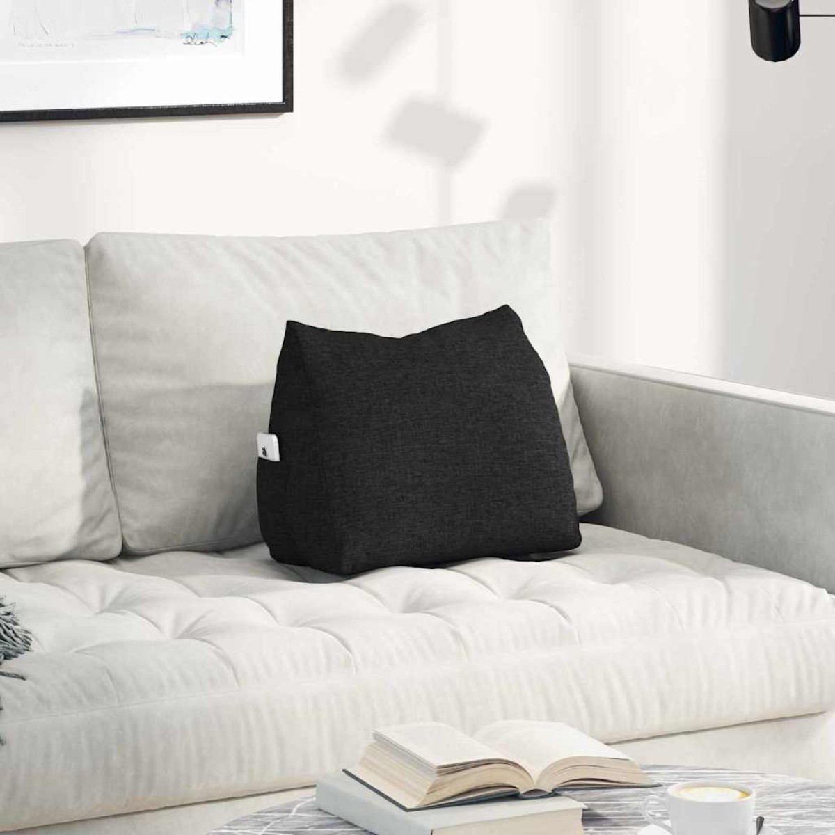 vidaXL Μαξιλάρι Πλάτης Μαύρο 45 x 20 x 35 εκ. ύφασμα