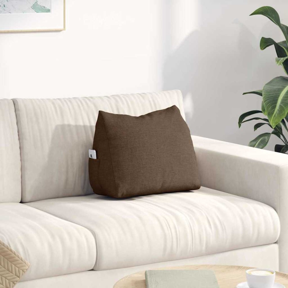 vidaXL Μαξιλάρι Πλάτης Καφέ 45 x 20 x 35 εκ. ύφασμα