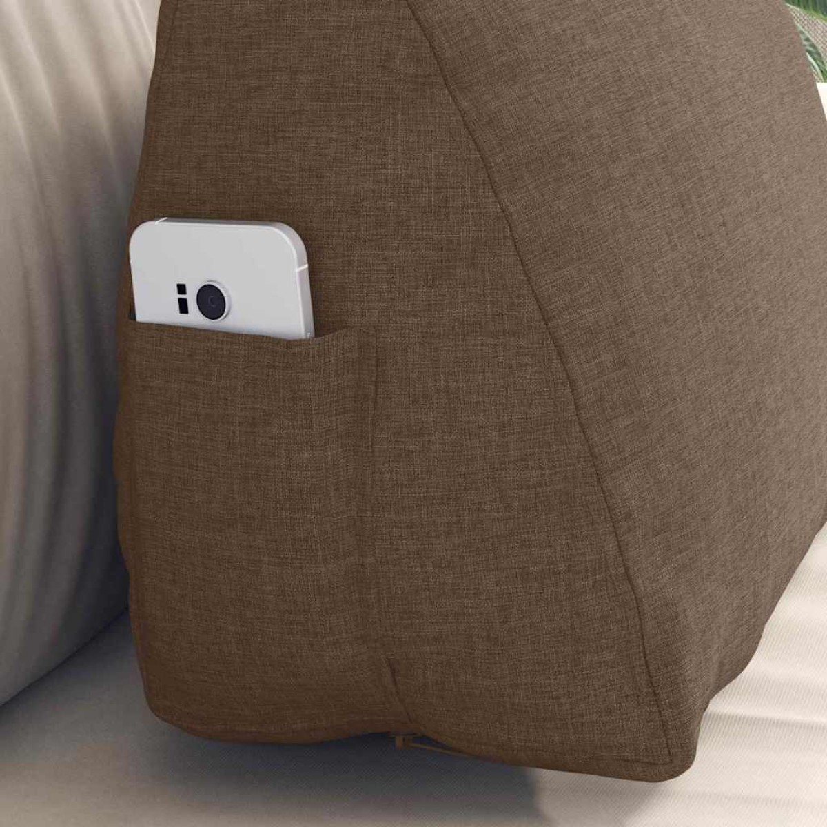 vidaXL Μαξιλάρι Πλάτης Καφέ 45 x 20 x 35 εκ. ύφασμα