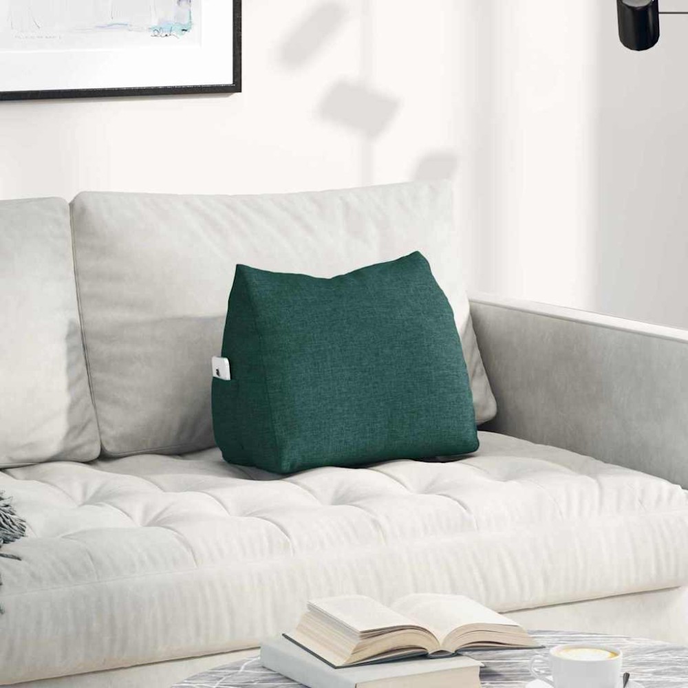 vidaXL Μαξιλάρι Πλάτης Σκούρο Πράσινο 45 x 20 x 35 εκ. ύφασμα