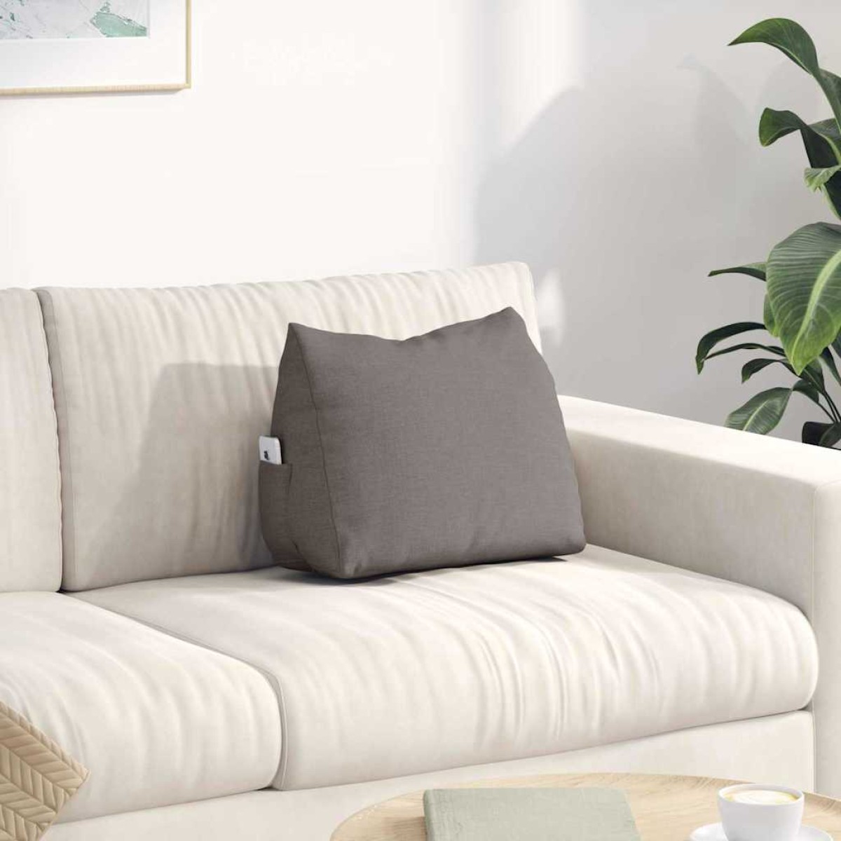 vidaXL Μαξιλάρι Πλάτης Taupe 45 x 20 x 35 εκ. ύφασμα