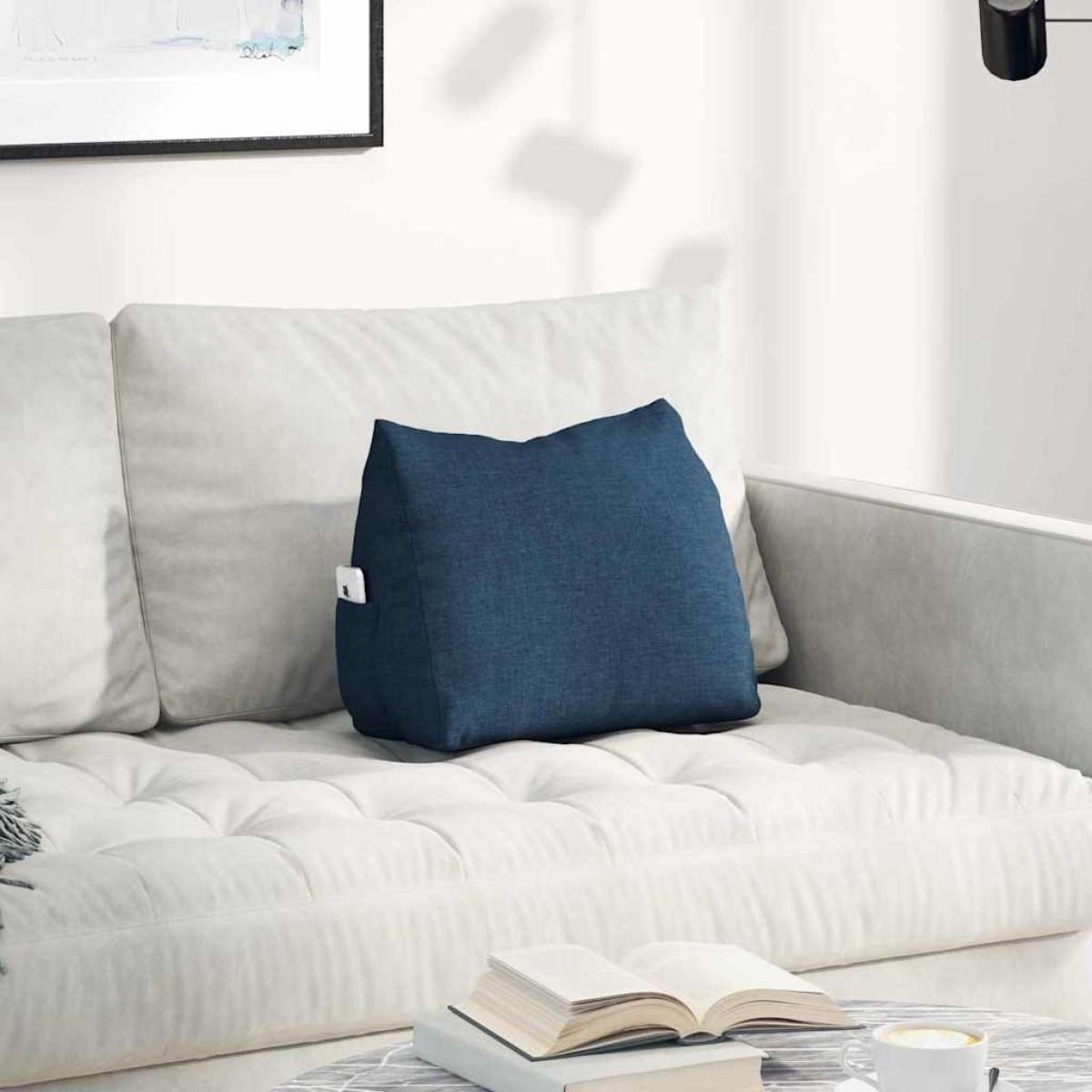 vidaXL Μαξιλάρι Πλάτης Μπλε 45 x 20 x 35 εκ. ύφασμα