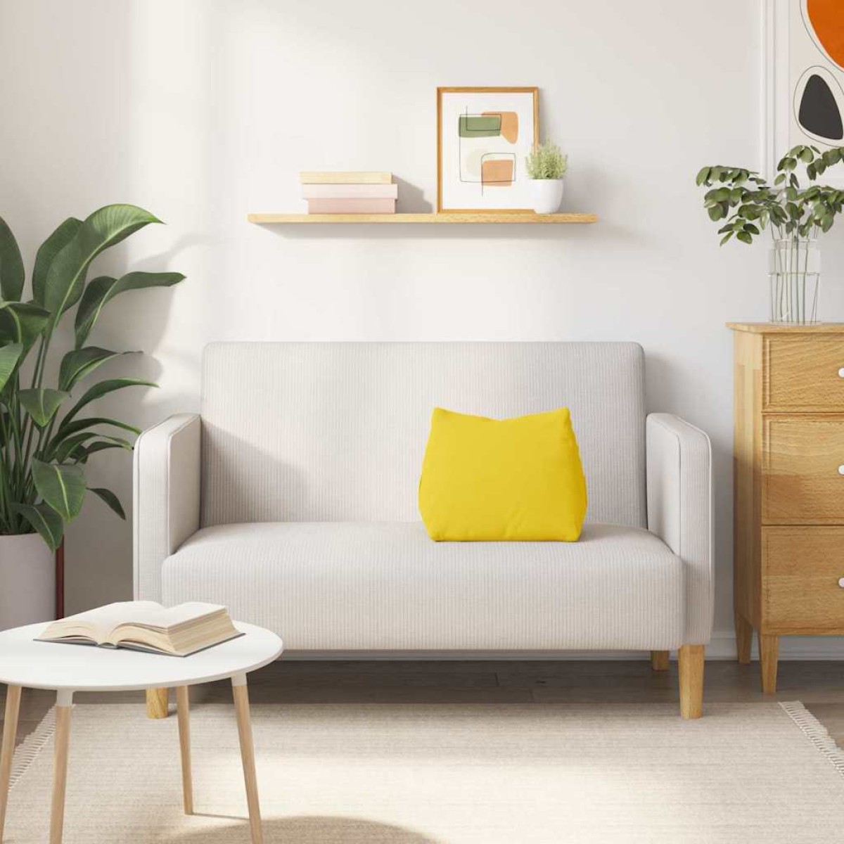 vidaXL Μαξιλάρι Πλάτης Απαλό Κίτρινο 45 x 20 x 35 εκ. ύφασμα