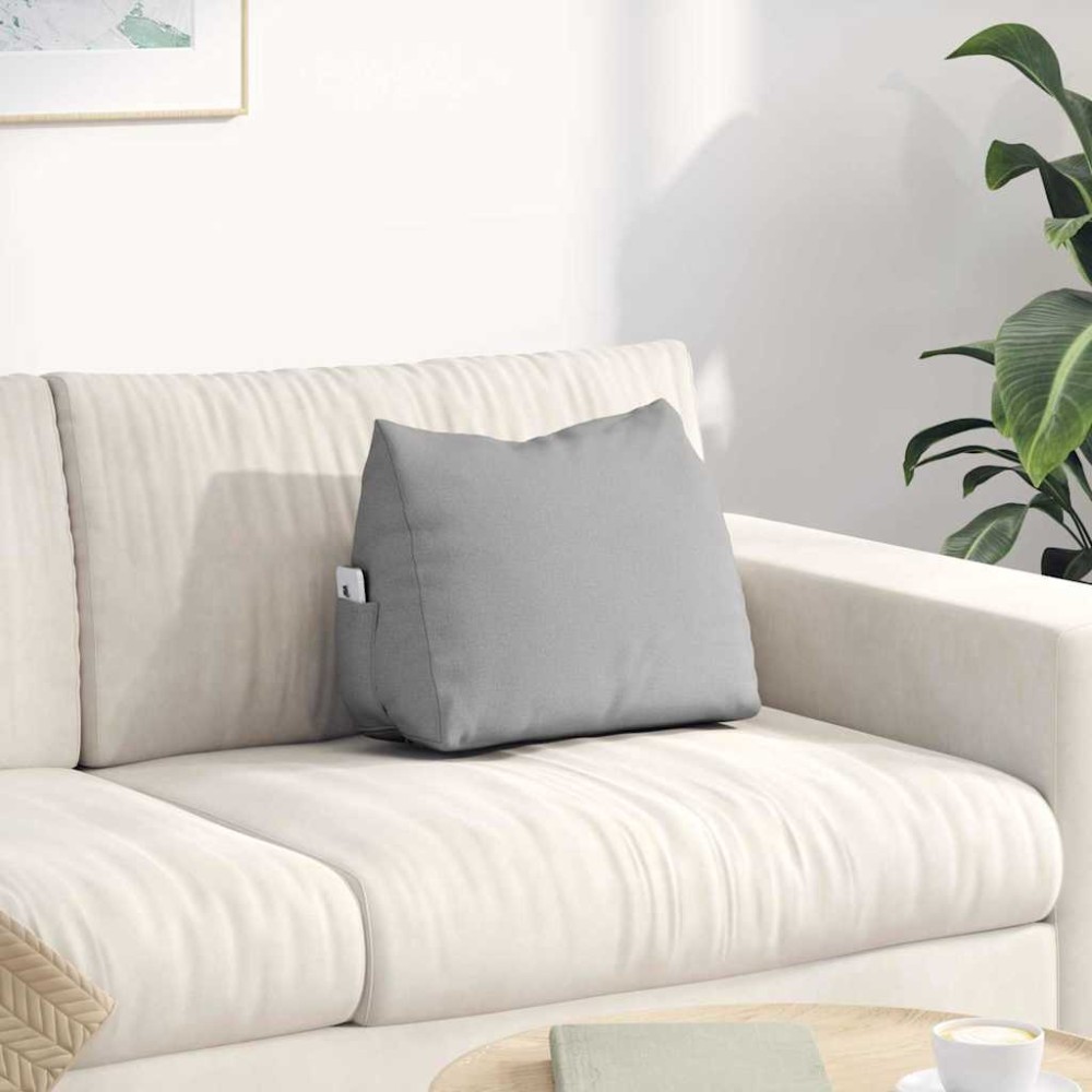 vidaXL Μαξιλάρι Πλάτης Σκίουρος Γκρί 45 x 20 x 35 εκ. ύφασμα