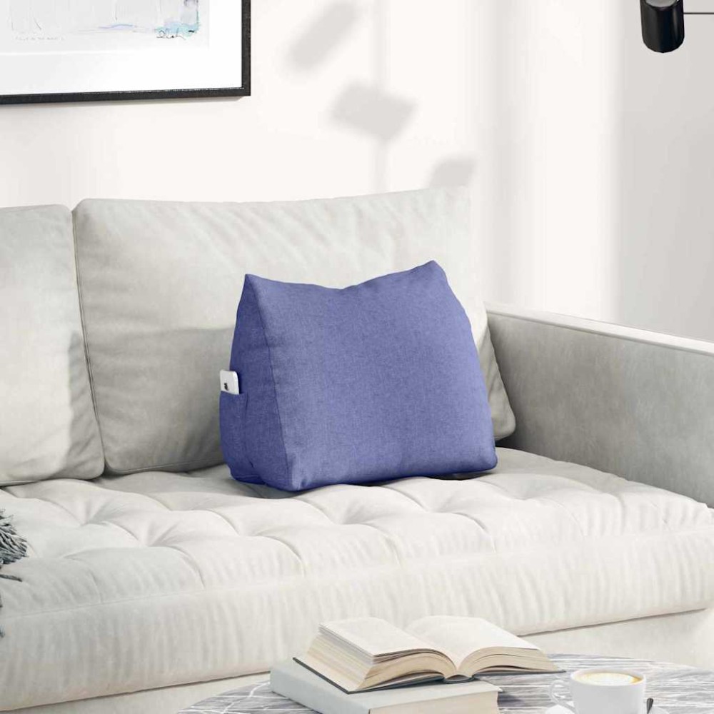 vidaXL Μαξιλάρι Πλάτης Μπλε τζην 45 x 20 x 35 εκ. ύφασμα