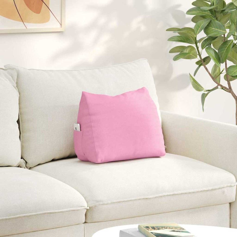 vidaXL Μαξιλάρι Πλάτης Ροζ 45 x 20 x 35 εκ. ύφασμα