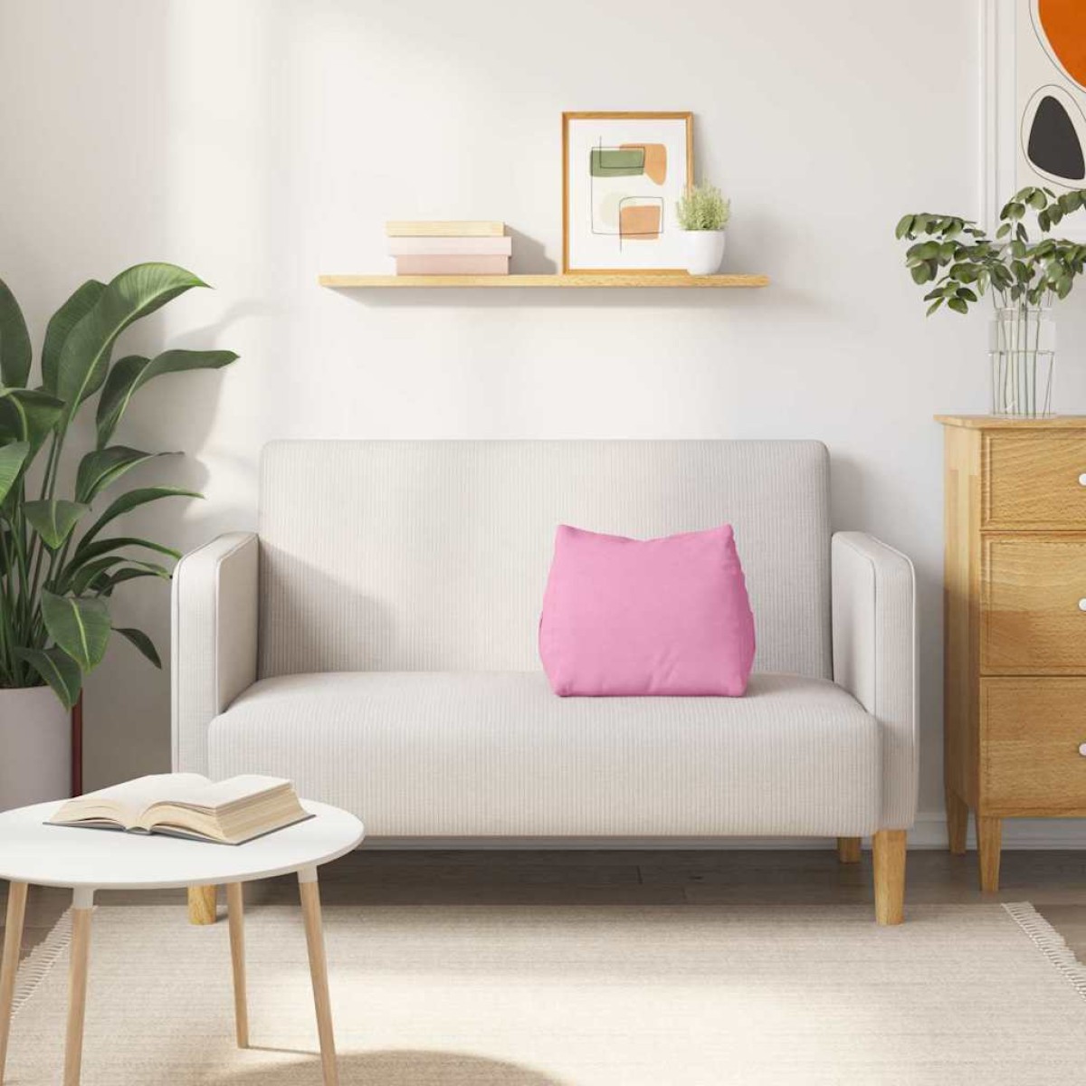 vidaXL Μαξιλάρι Πλάτης Ροζ 45 x 20 x 35 εκ. ύφασμα