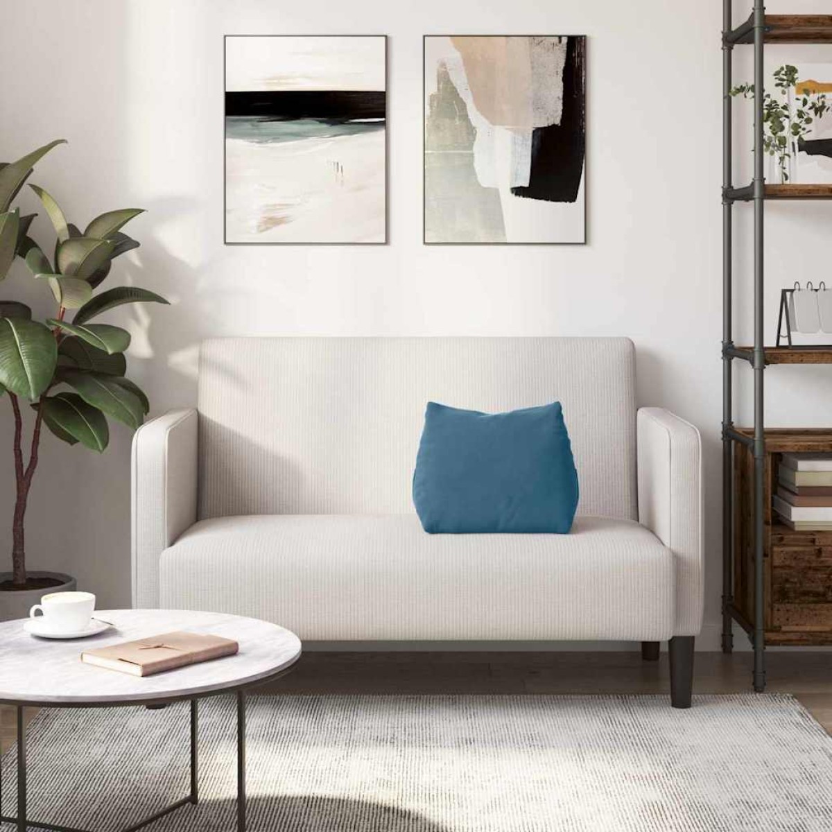 vidaXL Μαξιλάρι Πλάτης Μπλε 45 x 20 x 35 εκ. Υφασμάτινο Κορντουρά