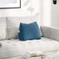 vidaXL Μαξιλάρι Πλάτης Μπλε 45 x 20 x 35 εκ. Υφασμάτινο Κορντουρά