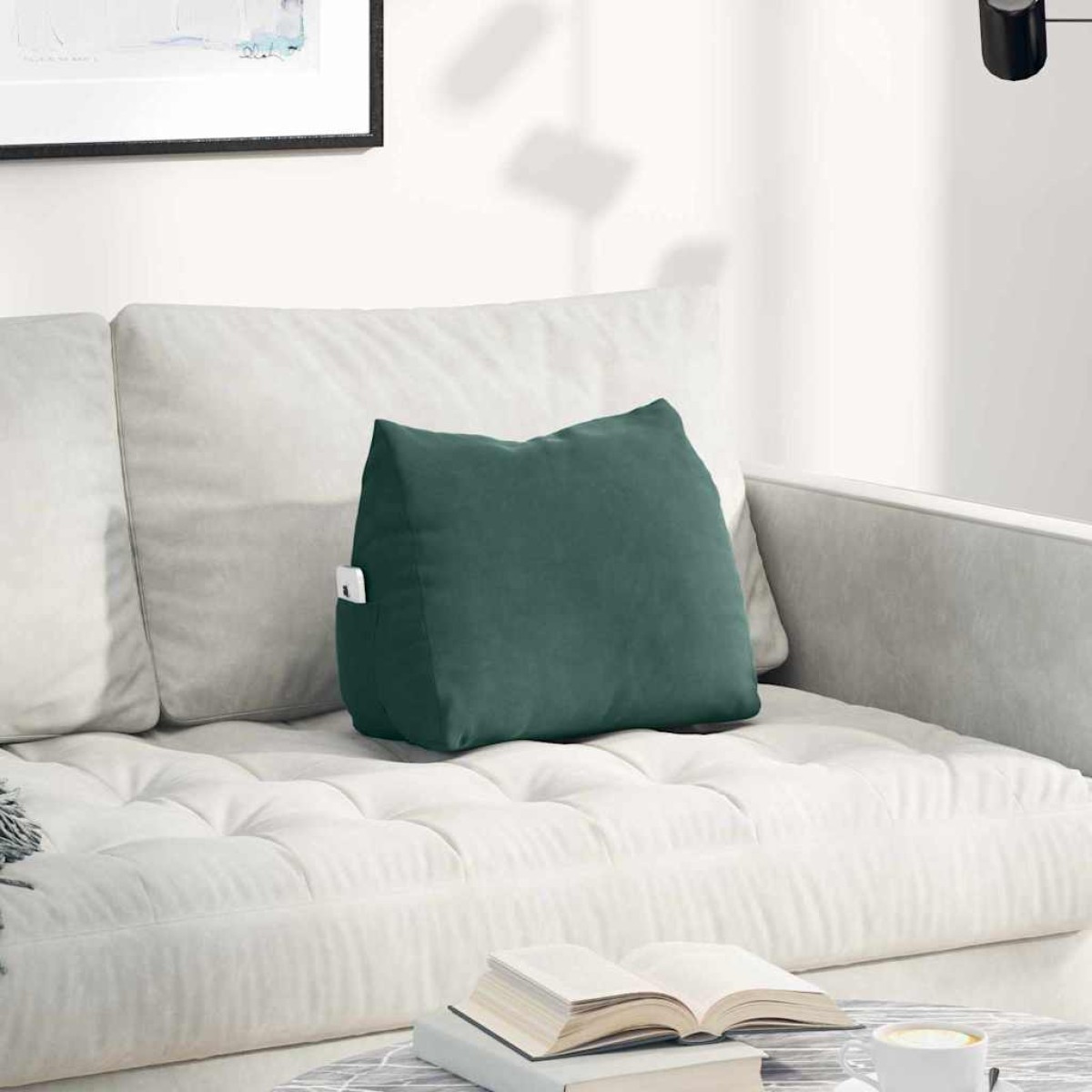 vidaXL Μαξιλάρι Πλάτης Σκούρο Πράσινο 45 x 20 x 35 εκ.
