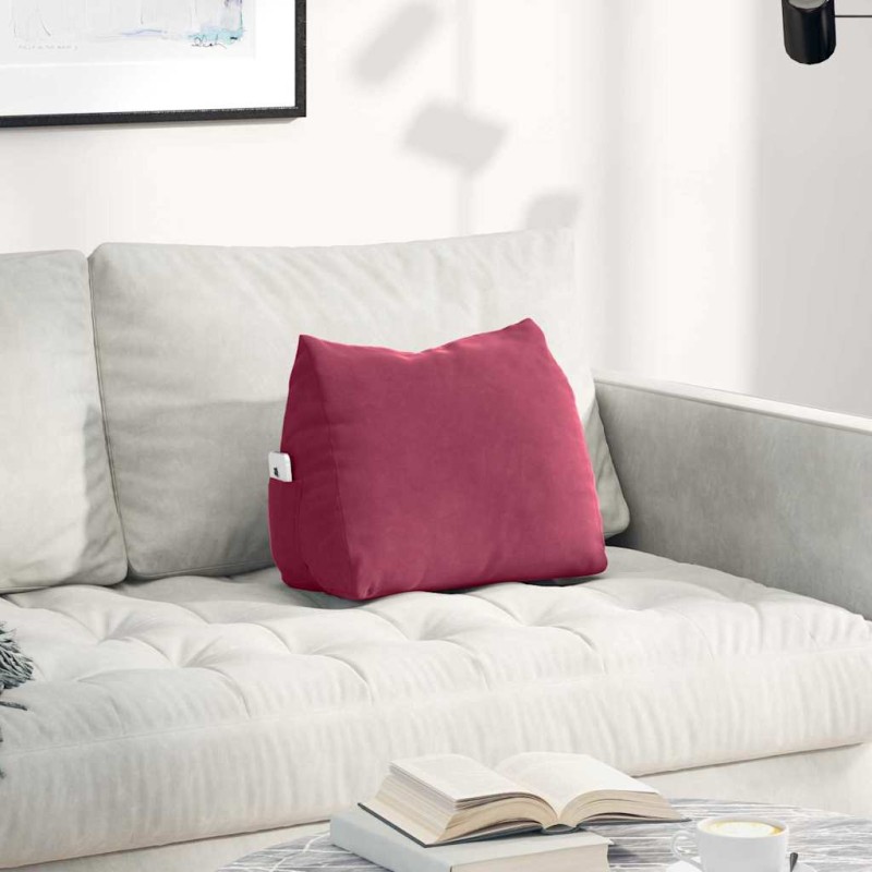 vidaXL Μαξιλάρι Πλάτης Κόκκινο 45 x 20 x 35 εκ. Υφασμάτινο Κορντουρά
