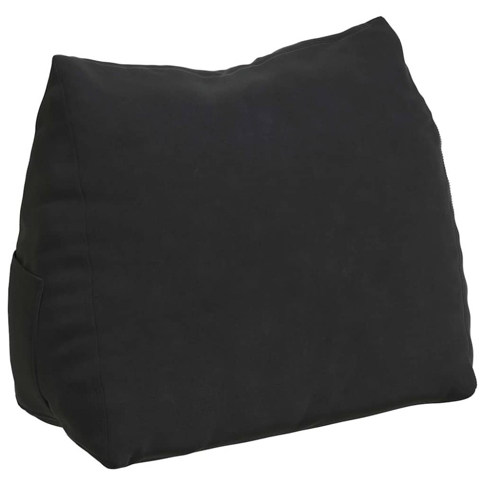vidaXL Μαξιλάρι Πλάτης Μαύρο 45 x 20 x 35 εκ. Υφασμάτινο Κορντουρά