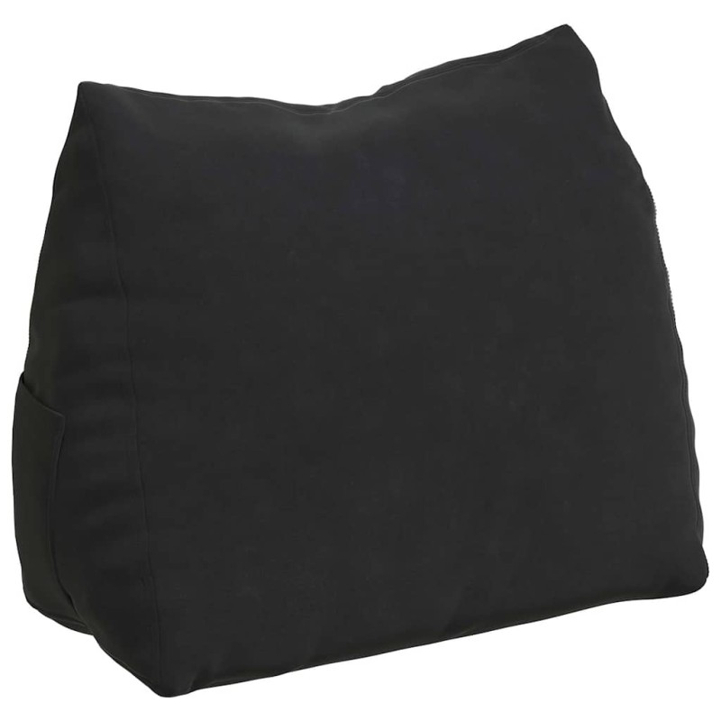 vidaXL Μαξιλάρι Πλάτης Μαύρο 45 x 20 x 35 εκ. Υφασμάτινο Κορντουρά