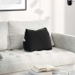 vidaXL Μαξιλάρι Πλάτης Μαύρο 45 x 20 x 35 εκ. Υφασμάτινο Κορντουρά