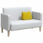 vidaXL Μαξιλάρι Πλάτης Κίτρινο 45 x 20 x 35 εκ. Υφασμάτινο Κορντουρά
