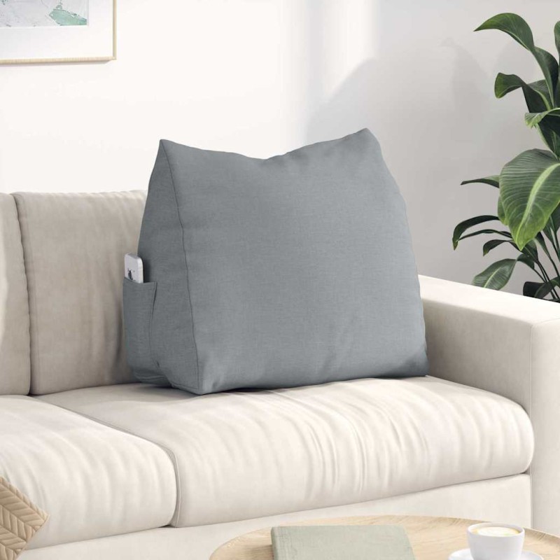 vidaXL Μαξιλάρι Πλάτης Ανοιχτό γκρι 60 x 20 x 50 εκ. ύφασμα