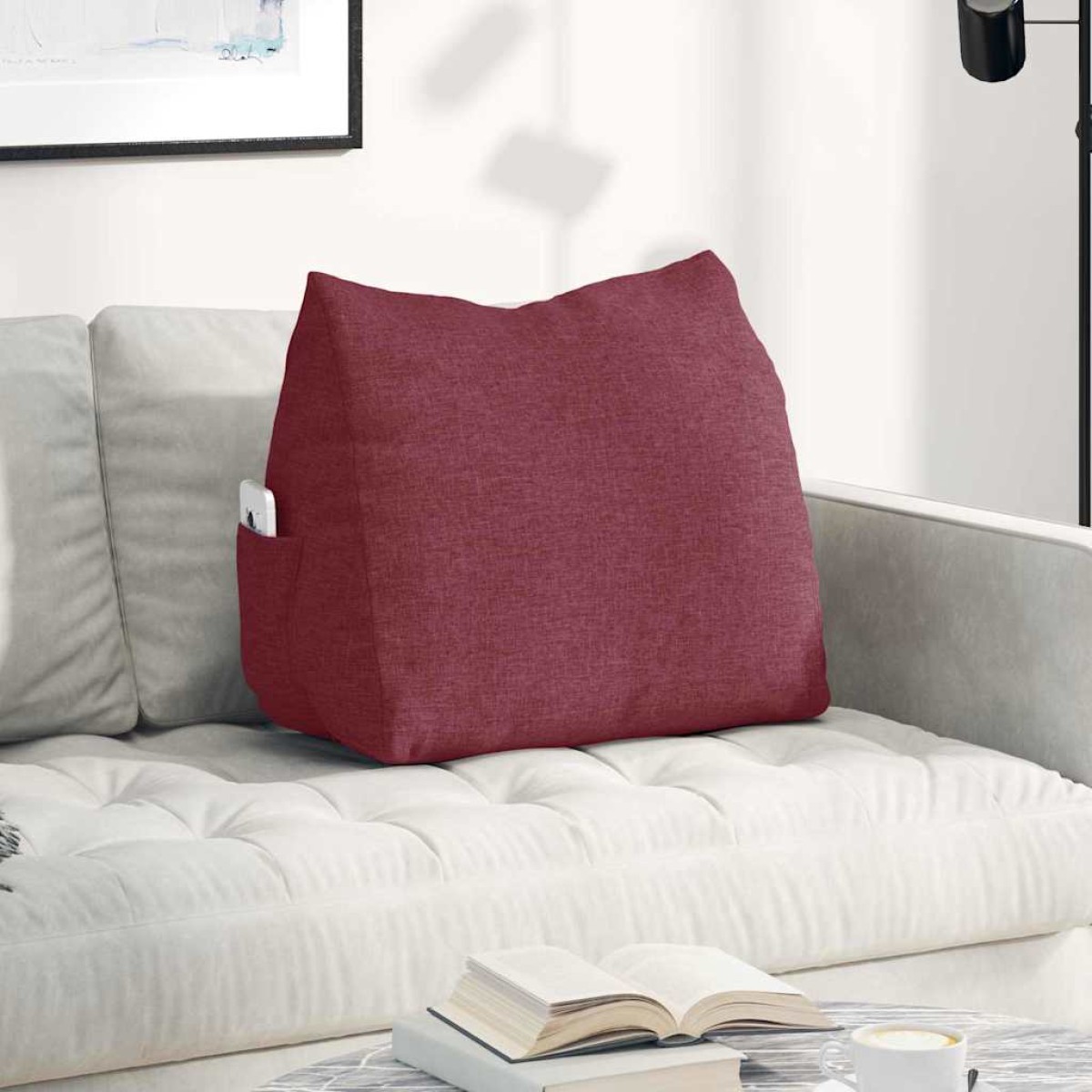 vidaXL Μαξιλάρι Πλάτης Κόκκινο 60 x 20 x 50 εκ. ύφασμα