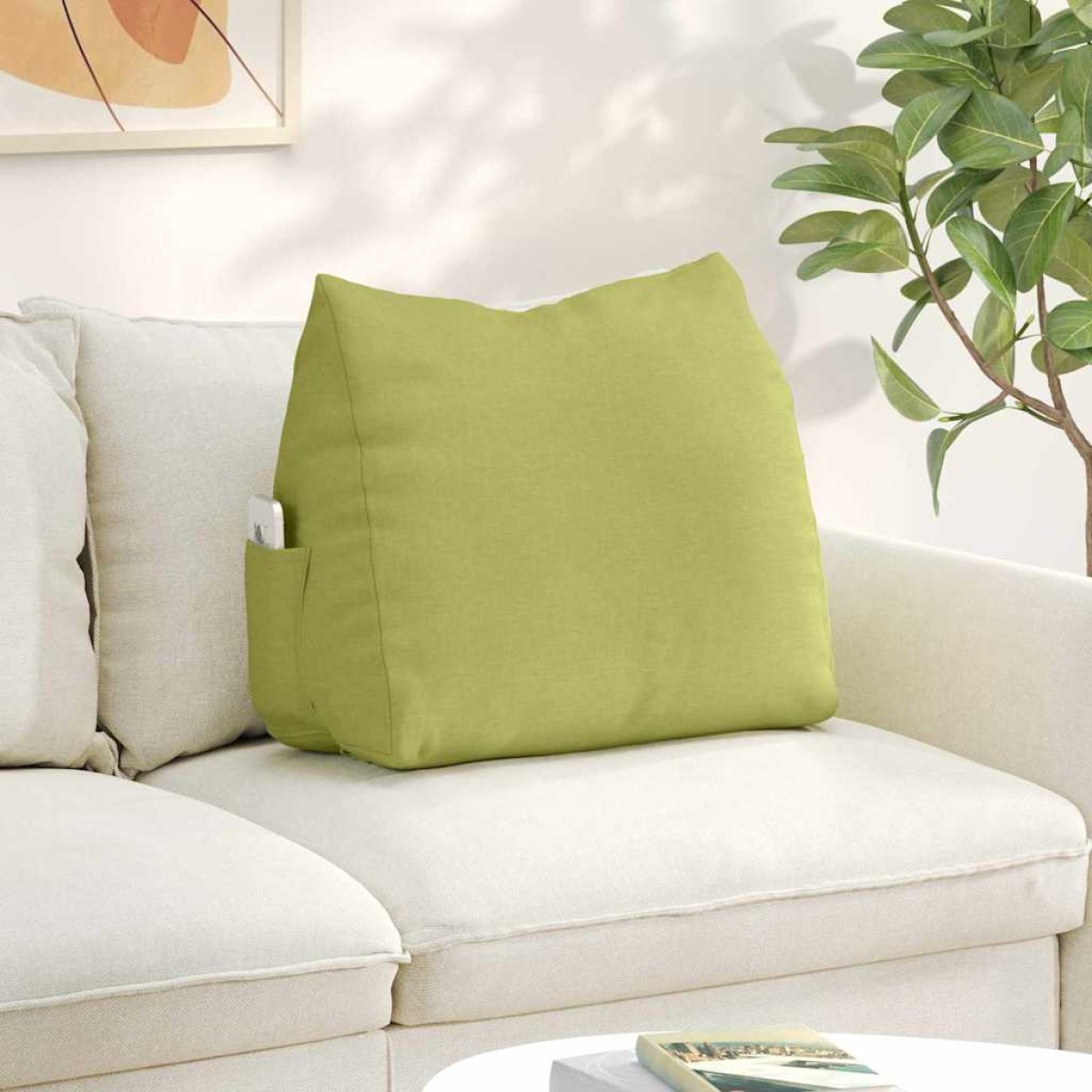 vidaXL Μαξιλάρι Πλάτης Ανοιχτό Πράσινο 60 x 20 x 50 εκ. ύφασμα