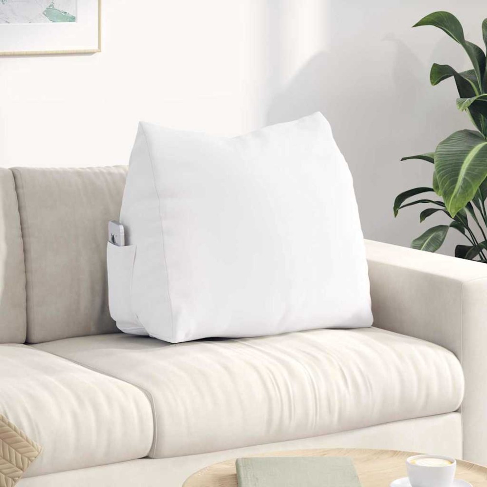 vidaXL Μαξιλάρι Πλάτης Λευκό 60 x 20 x 50 εκ. ύφασμα