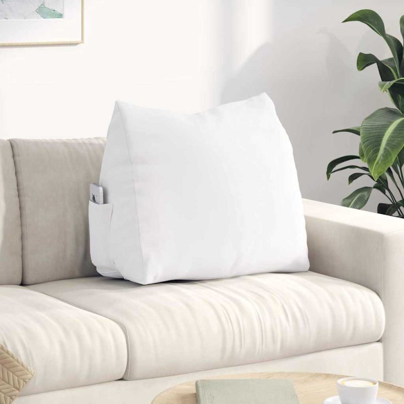 vidaXL Μαξιλάρι Πλάτης Λευκό 60 x 20 x 50 εκ. ύφασμα