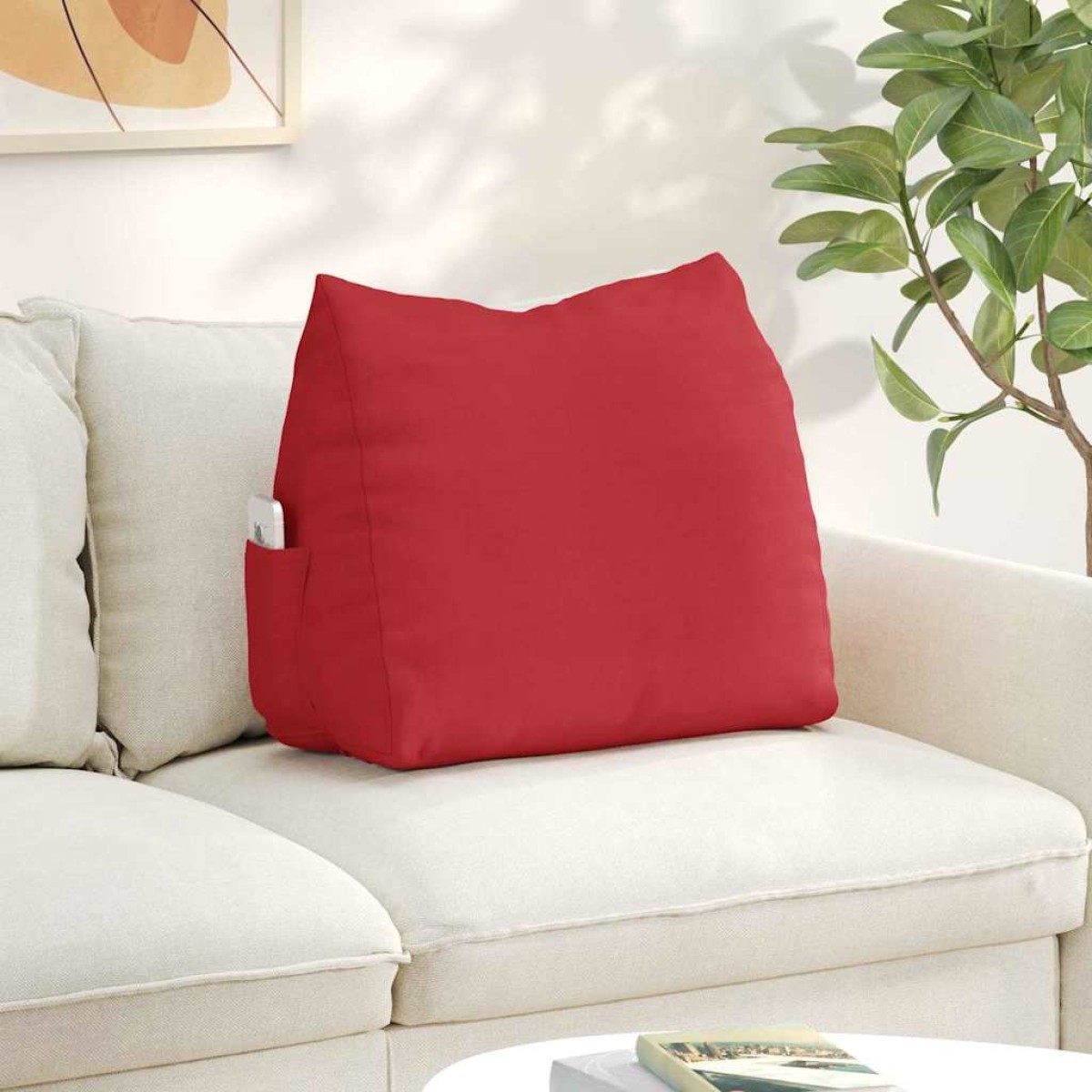 vidaXL Μαξιλάρι Πλάτης Κόκκινο 60 x 20 x 50 εκ. ύφασμα