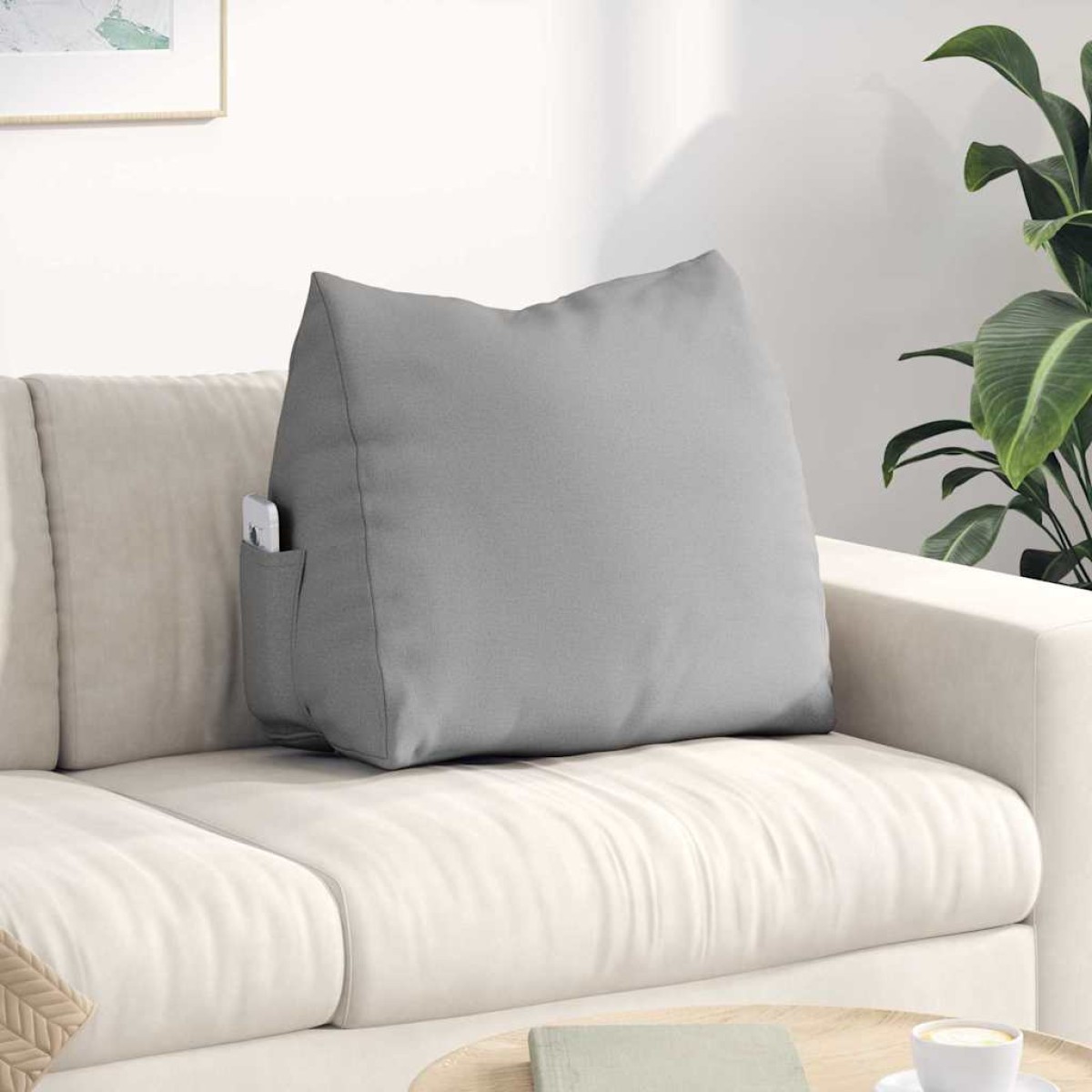 vidaXL Μαξιλάρι Πλάτης Σκίουρος Γκρί 60 x 20 x 50 εκ. ύφασμα
