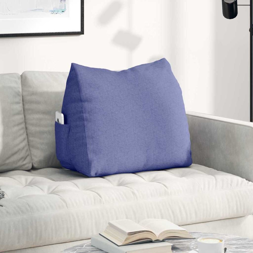 vidaXL Μαξιλάρι Πλάτης Μπλε τζην 60 x 20 x 50 εκ. ύφασμα
