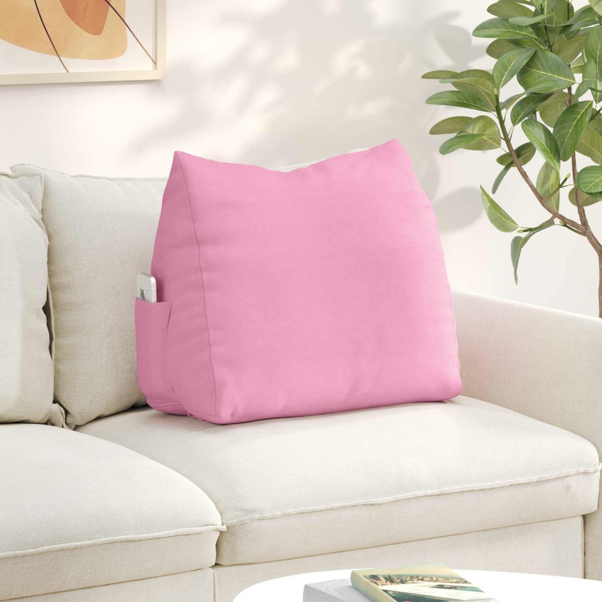 vidaXL Μαξιλάρι Πλάτης Ροζ 60 x 20 x 50 εκ. ύφασμα